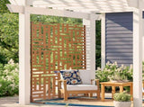Metal Privacy Screen, 120 x 193cm, Outdoor Privacy Screens 3-Panel, Freestanding Outdoor Divider V952-DLSHWYSPMJS7ZTJD3V0