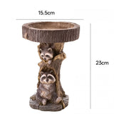 Resin Raccoon Birdbath Polyresin Antique Garden Bird Bath for Home Garden Yard V1370-AZ4-15864