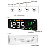 CO2 Detector, 3 in 1 Indoor Air Quality Monitor Temperature Humidity Air Analyzer, LCD Display V1370-AZ4-06772