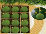 24pk Flocked Xmas Baubles Metal Cap, Avocado 8cm V1221-XM-LB081-007