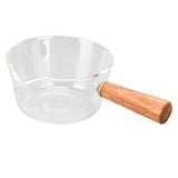 Glass Milk Pot with Wooden Handle V Shaped Spout Noodles Saucepan Home Kitchen Cookware V1294-YM0714-3118210298911