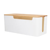 Cable Management Box Stylish Extension Socket Cord Organizer Box with Cover for Router Desk Power V1294-YM0523-3116210069711