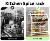 3-Tier Detachable Spice Rack Storage Organiser for Kitchen Countertop V178-36111