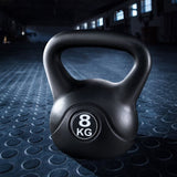 Everfit 8kg Kettlebell Set Weight Lifting Bench Dumbbells Kettle Bell Gym Home FIT-K-KB-8KG-BLACK