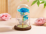 Blue & Silver Butterfly Lantern - Enchanted LED Decorative Light V1192-D1