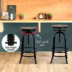 Artiss 4x Bar Stools Kitchen Dining Chairs Adjustable Wooden Vintage Stool BA-TW-V17-T14134-BKX4