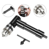 Drill Chuck Extension, 90 degree attachment Adapter With 3/8" Keyed Chuck 8mm Hex Shank Power Tool V1192-AZ-W-2911