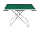 Folding Mahjong Table for Home with 4 Drawers and Cup Holders Green SOCCER-88MJ-FOLD-WH