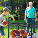 VEVOR Rolling Sports Ball Storage Cart, Lockable Basketball Cage with Double Lids, Sport Equipment V952-QL452425YCTJG7AS3V0