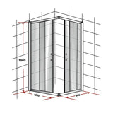 1000 x 900mm Sliding Door Nano Safety Glass Shower Screen By Della Francesca V63-829511