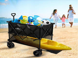 Lambu Folding Wagon Cart Double Shelves UM1259-BK