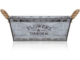 Metal Vintage Flower Pot Flower Bucket Oval Iron Planter 1Pack V1369-AZ3-W-18719