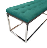 Holly Ottoman Silver Base - Green Seat V292-OTT-HOLLY-SILVERBASE-GREENSEAT