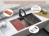 BRIENZ 32-inch Nano Workstation Ledge Undermount 16 Gauge Stainless Steel Kitchen Sink Single Bowl V63-836481