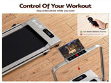 Everfit 3 in 1 Walking Pad Treadmill 12% Incline Under Desk Foldable for Home With 38cm Belt Silver TMILL-380H-2INC-SI