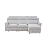 Fabric Electric Recliner Grey Chaise Sofa with Storage V43-SOF-LOUI