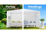 Instahut Gazebo 3x3m Marquee Wedding Party Tent Outdoor Camping Side Wall Canopy Window Panel White GAZEBO-WED-C-FG-3X3-4W-WH
