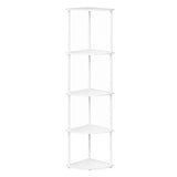 Levede Corner Bookshelf Adjustable Corner Bookcase Unit Living Room White CH1184-WH-AU