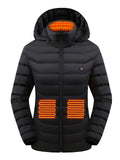 Heated Jacket Smart Heated Hoodie Lightweight Winter Coat Cotton Padded Jacket - Black - Size XL V1102-M-APP-75423-BLAC-XLAUXLEU52
