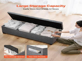 Storage Ottoman Bench, Button-Tufted End of Bed Bench with Side Bags, Flip-up Upholstered Storage V952-BYWSZYXTK404GT90L001V0