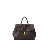 Size L Coffee Elegant Women's Leather Briefcase Tote Vintage Style Large Capacity Commuter Handbag V888-ELOSUNG27565