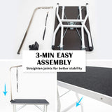 Paw Mat Pet Grooming Salon Table 78cm Adjustable Foldable Mobile for Commercial BLACK V274-PET-PGT101-BK