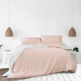 Ardor Ingrid Blush Seersucker Stripe Quilt Cover Set Double V442-INT-QUILTCS-INGRID-BLUSH-DS