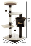 CARLA HOME 140cm Cat Tree for Indoor Cats with Plush Perch, Sisal Scratching Posts & Condo for LSB-36381