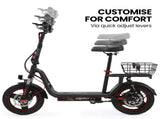 ALPHA Rover Electric Scooter with Seat, 500W 48V 25km/h 30km Range, 14-inch Tyres, Motorised V219-TRNESCAL8KRA