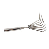 Stainless Steel Hand Rake Soil Tiller Small Beach Rake with Comfortable Handle 7 Sturdy Tines for V1294-YM0901-3111250158311