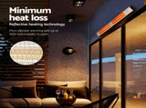 Devanti 2PCS Electric Strip Heater Radiant Infrared Heaters Remote Control 3000W RHP-TWR-3000-AL-2X