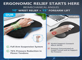 Ergonomic Mouse Pad with Wrist Rest, Dual-Slope Design for Pain Relief- Large 12x8 Inch Size with V1188-ZC-DLL-755