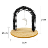 Cat Toys Arch Self Groomer Cat Massager,Cat Hair Brush for Grooming with Sturdy Cat Scratching Pad V1366-AZ2-W-18339