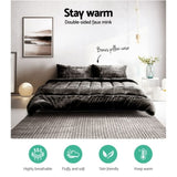 Giselle Bedding Faux Mink Quilt Charcoal King QUILT-FM-CHAR-K