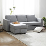 Murry 2 Seater Sofa Bed With Pull Out Storage Corner Lounge Set In Grey With Chaise V43-SOF-MURR-GR