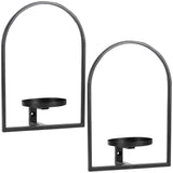 2PCS Wall Mounted Plant Stand Indoor, Black Metal Flower Pot Holder, Decorative Wall Display Shelves V1369-AZ3-W-08654