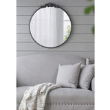 ROUND ORNATE METALLIC WALL MIRROR V742-82189