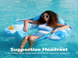 Adult Pool Floating Bed with Canopy Upgraded Large Space, Adjustable Shade, Ergonomic Headrest, V1232-ZYPZY002