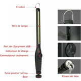 2 pcs Magnetic LED Work Light Super Bright Rechargeable Flashlight For Garage, Camping, Hiking, Car V1188-MS-227-1245
