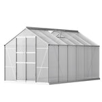 Green Fingers Greenhouse 3x2.5x2.26M Double Doors Aluminium Green House Garden Shed GH-ALU-C-308X250-DOU-AB