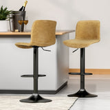 Artiss 2x Bar Stools Kitchen Swivel Bar Stool Gas Lift Chairs Barstools Brown BA-HY-9068-BRX2