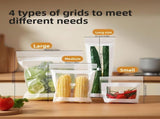 Food Grade Fresh-Keeping Bags, Reusable Plastic Produce with Dual Interlocking Seal, Clear Long V1366-AZ2-W-11551