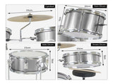 Karrera Mini 4-Piece Children Drum Kit Set Wooden with 2 Toms Bass Pedal Snare Stool Metallic S 4PC-DRUM-SL