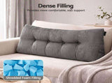 Giselle Headboard Pillow for Sitting in Bed, Upgraded Shredded Foam Reading Wedge Cushion for Lumbar HBP-WAVBTN-COR-GY-D