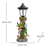 Resin Hummingbird Solar Lamp Outdoor Garden Sculpture Couple Hummingbird - Multi-color - Size 39 V1347-118-09977-MLT-39