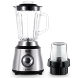 2-in-1 Electric Blender and Grinder with 1.5L Glass Jar and Compact Mill Cup for Smoothies, Juices, V1341-ZY-2TR7J9LW-SILVER