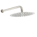 WELS Brushed Nickel Round 12" Rain Shower Head Straight Wall Mount Arm Mixer Set V1233-A201NKSR112N