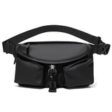 Black Ultra-Light Men's Crossbody Bag - PU Water-Resistant Sling Bag with Multi-Compartment Storage, V888-ELOSUNG56148-1