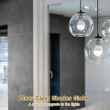 2PCS Clear Glass Shades Globe, Glass Lamp Shade Replacement, Ball Shaped Globe For Light Fixtures, V1369-AZ3-W-08681