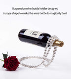 Gold Modern Floating Pearl Wine Bottle Holder Elegant Home Decor, Unique Kitchen Accessory for V888-ELOSUNG13540